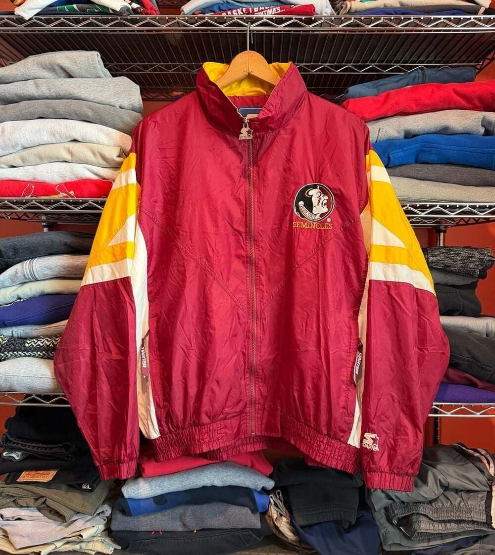 Vintage 90s Florida State Seminoles Starter Nylon Windbreaker Jacket Men XL